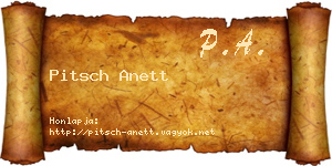 Pitsch Anett névjegykártya