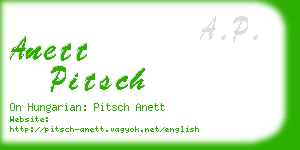 anett pitsch business card